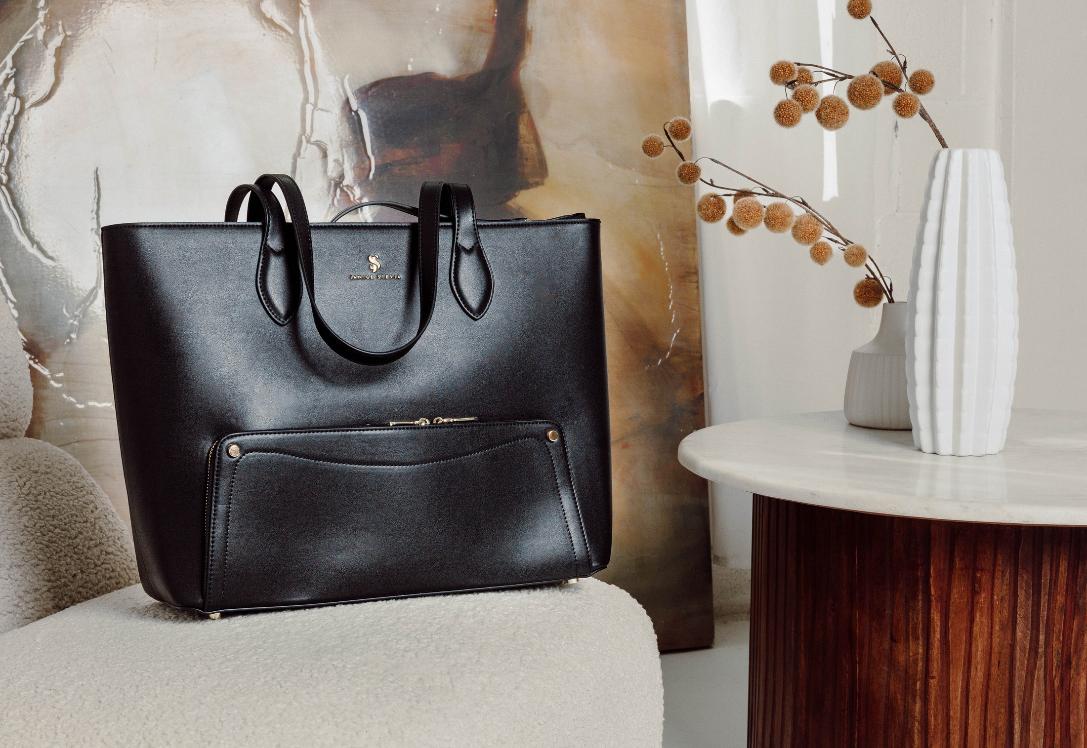 Joyce Tote bag cuir vegan recyclé 2 en 1