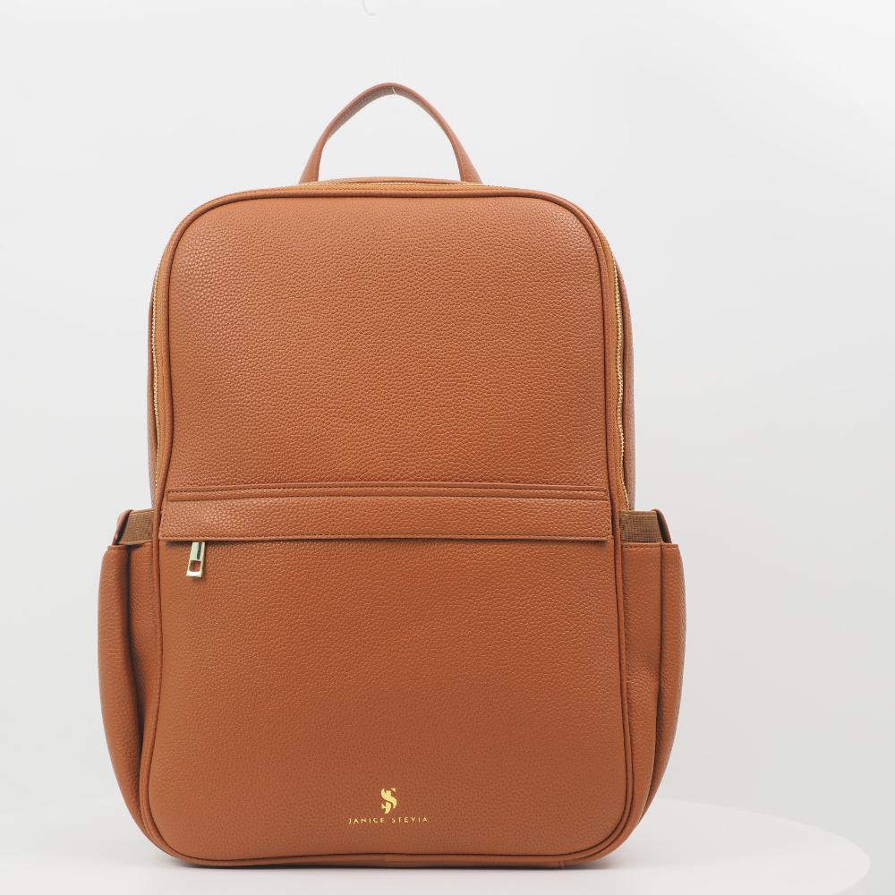 Audace marron Sac à dos cuir vegan recyclé 3-en-1