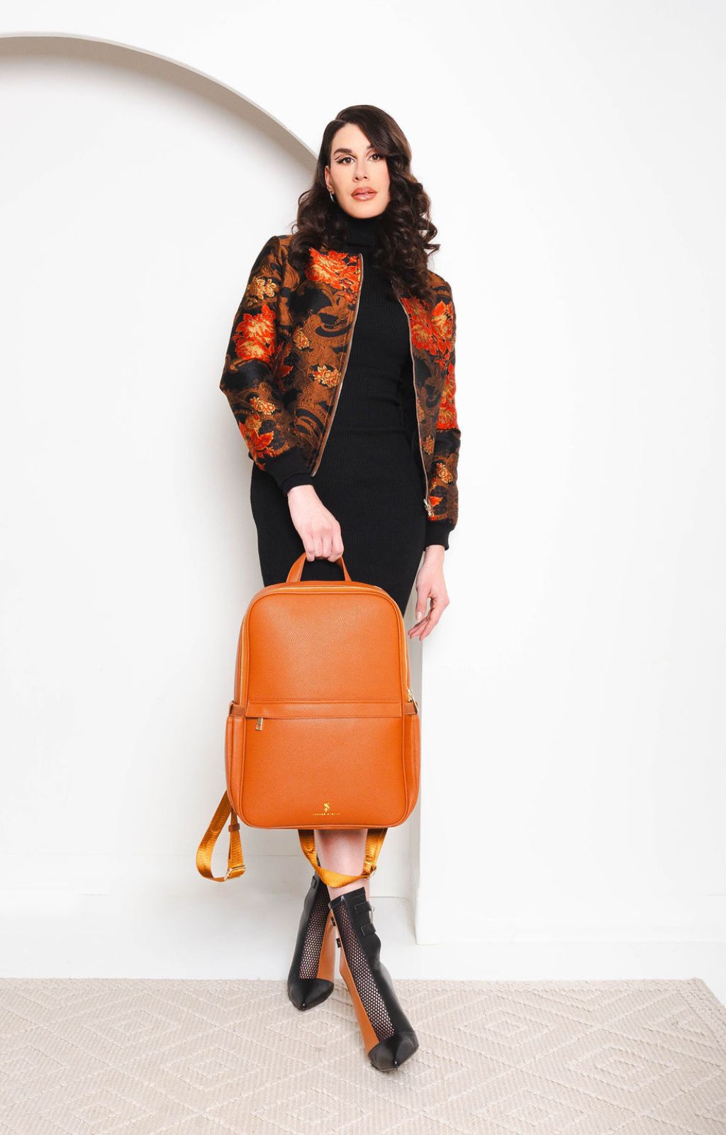 Audace marron Sac à dos cuir vegan recyclé 3-en-1