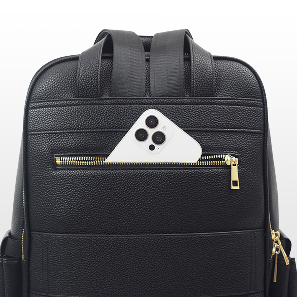 Audace Black 3-in-1 Recycled Vegan Leather Backpack