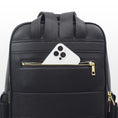 Charger l'image dans la visionneuse de la galerie, Audace noir Sac à dos cuir vegan recyclé 3-en-1
