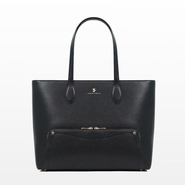 Joyce noir Tote bag cuir vegan recyclé 2 en 1