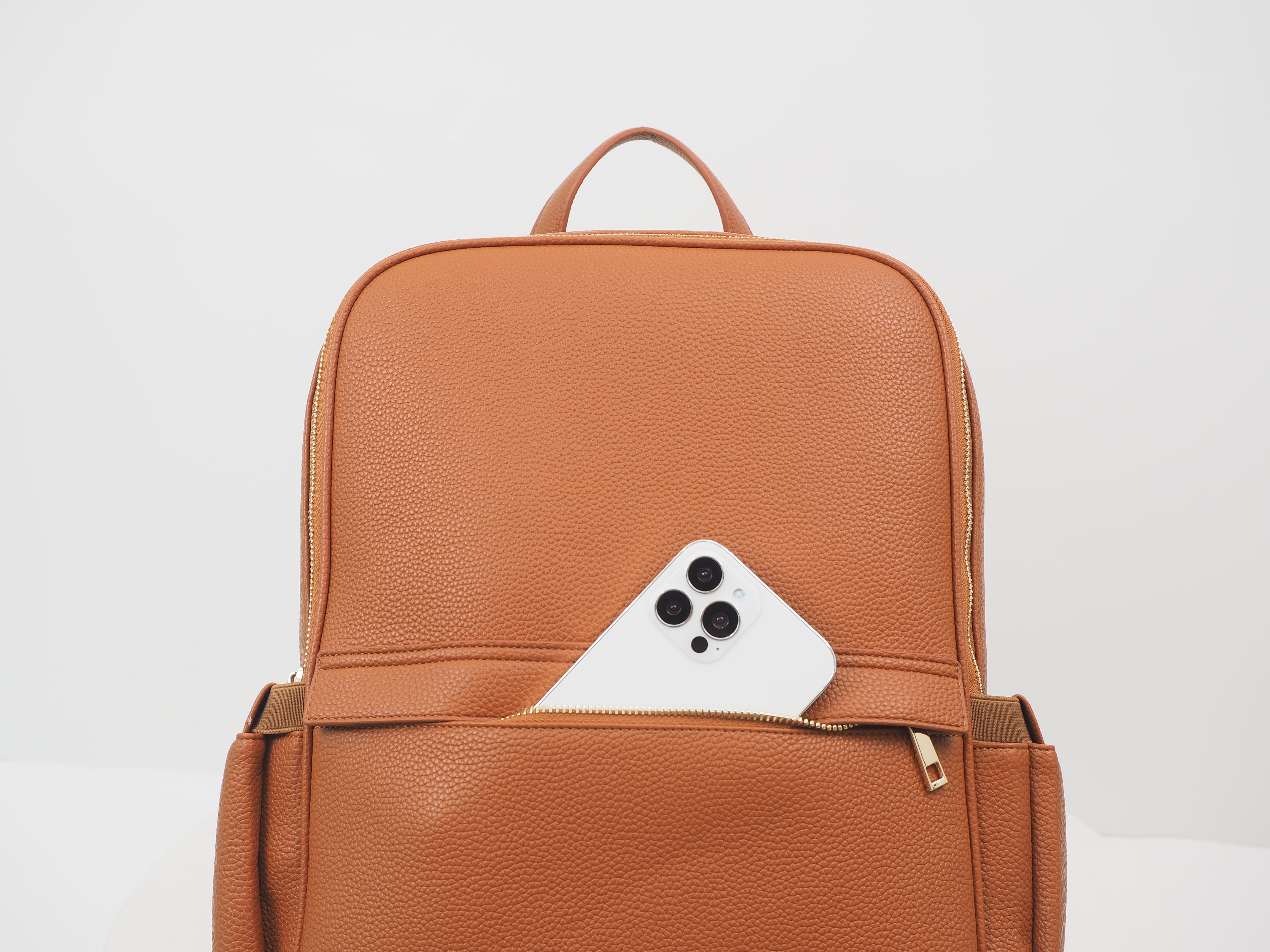 Audace Brown 3-in-1 Recycled Vegan Leather Backpack