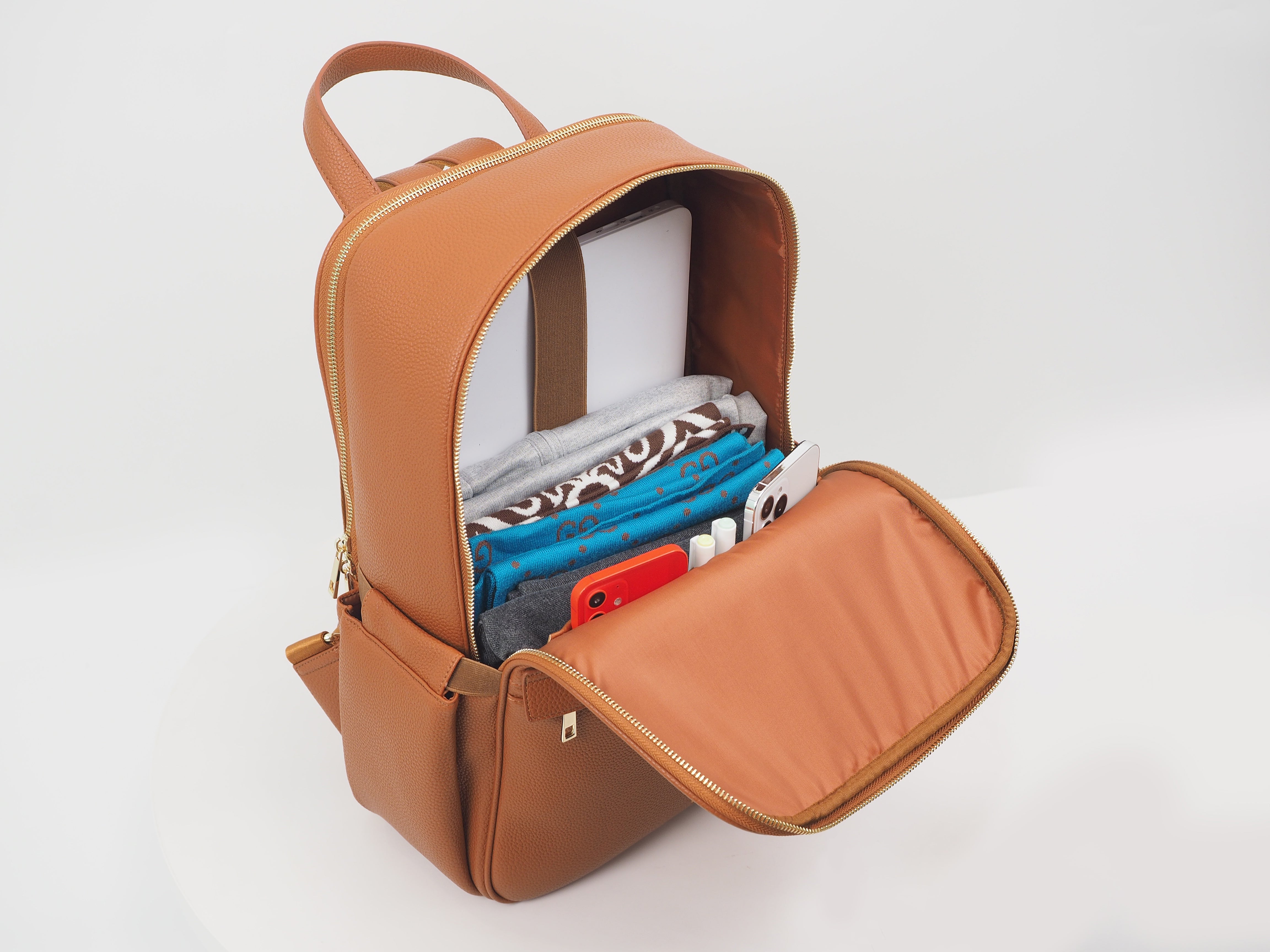Audace Brown 3-in-1 Recycled Vegan Leather Backpack