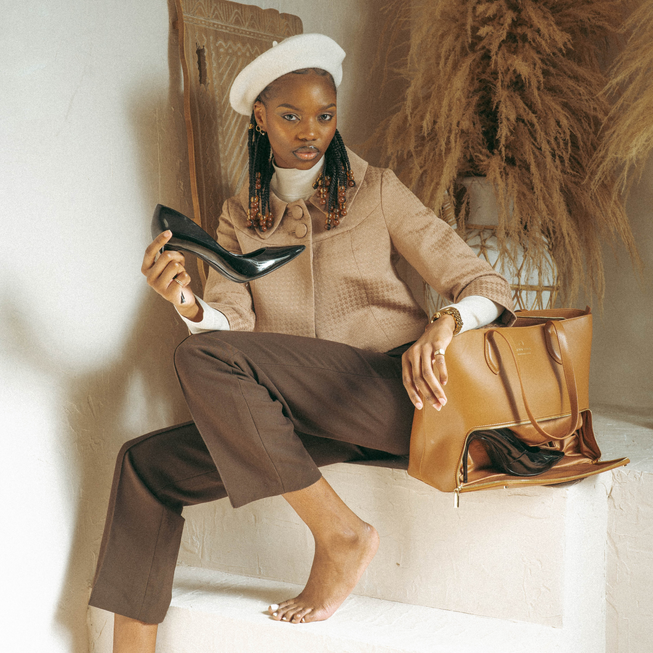 Joyce Tote bag cuir vegan recyclé 2 en 1